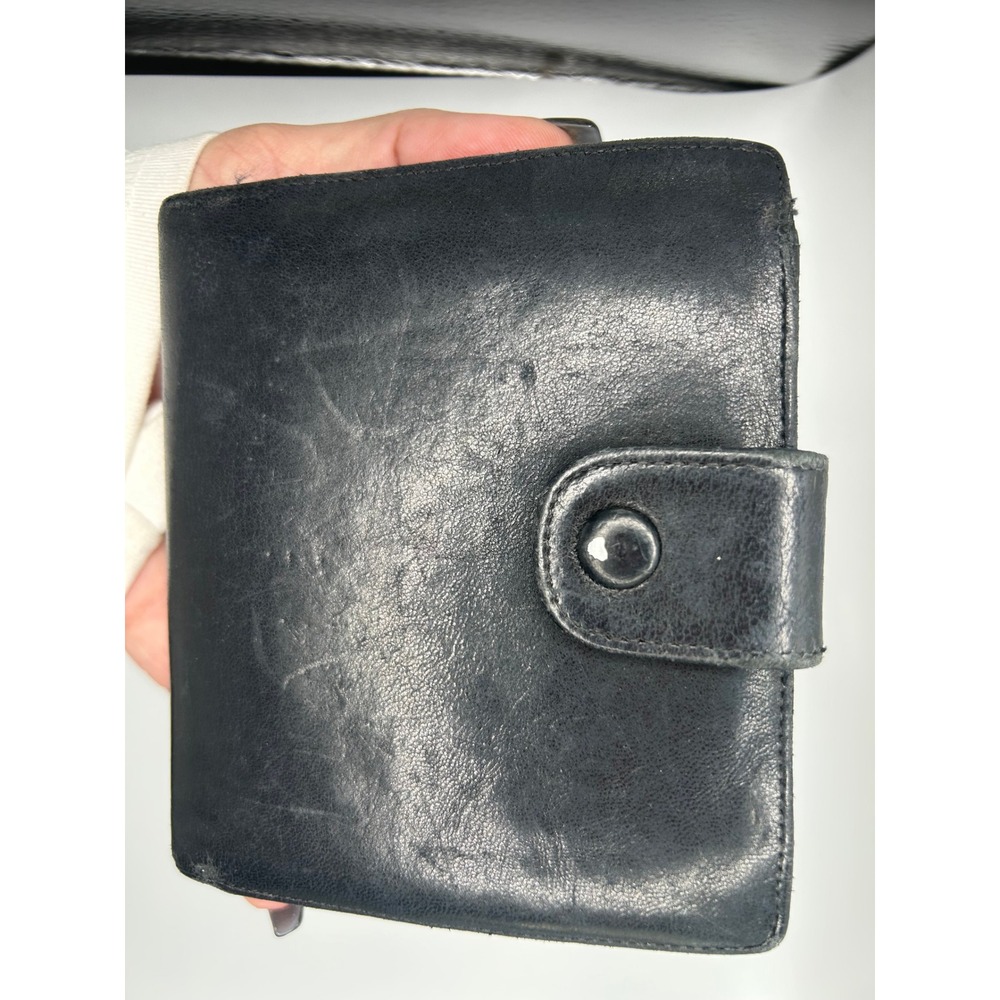 Chanel Black Leather Bi Fold Wallet CC Logo‎ Made in France#106 - Picture 10 of 11